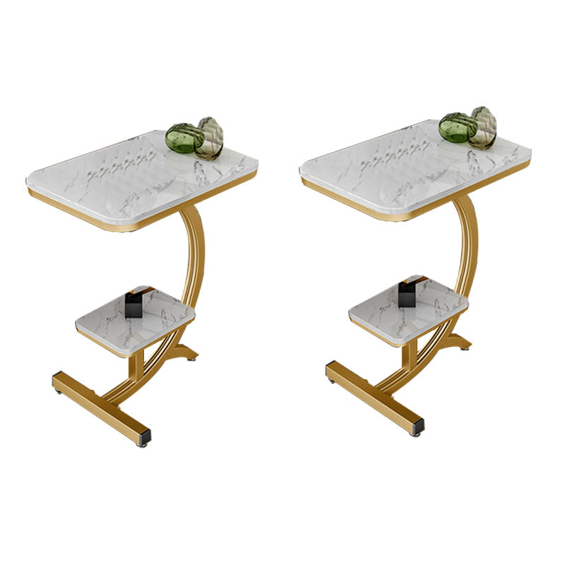Minimalist Abstract End Table Rectangular Side Table with Storage