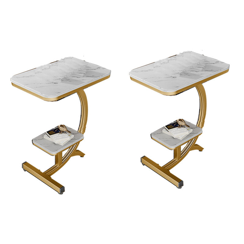 Minimalist Abstract End Table Rectangular Side Table with Storage