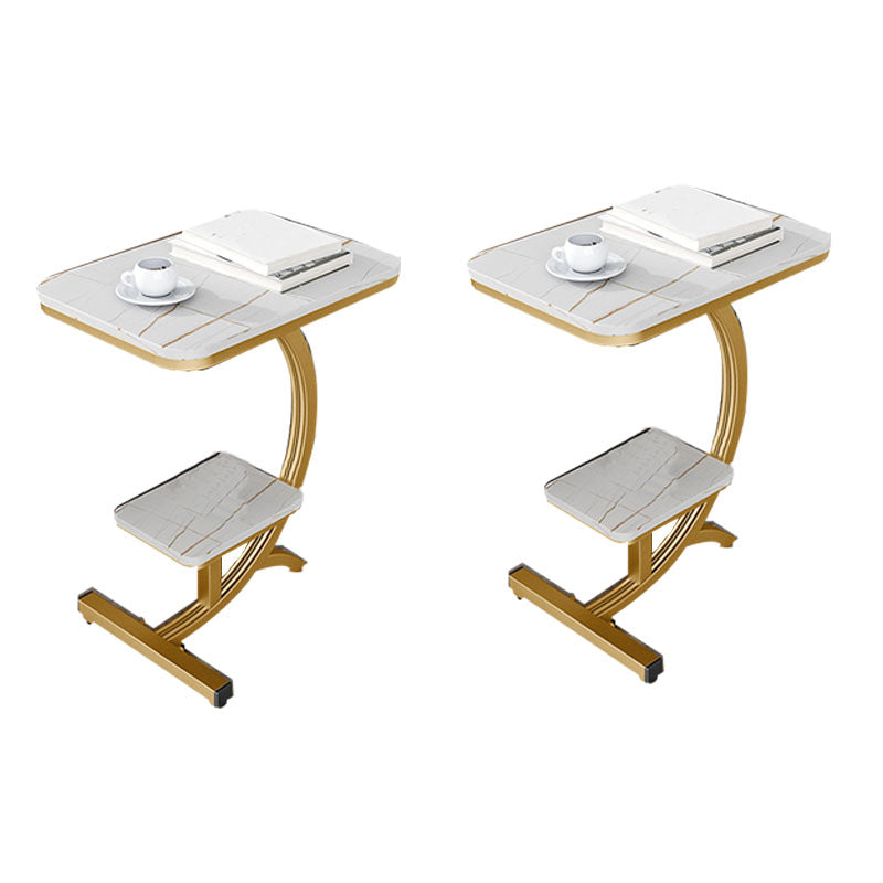 Minimalist Abstract End Table Rectangular Side Table with Storage