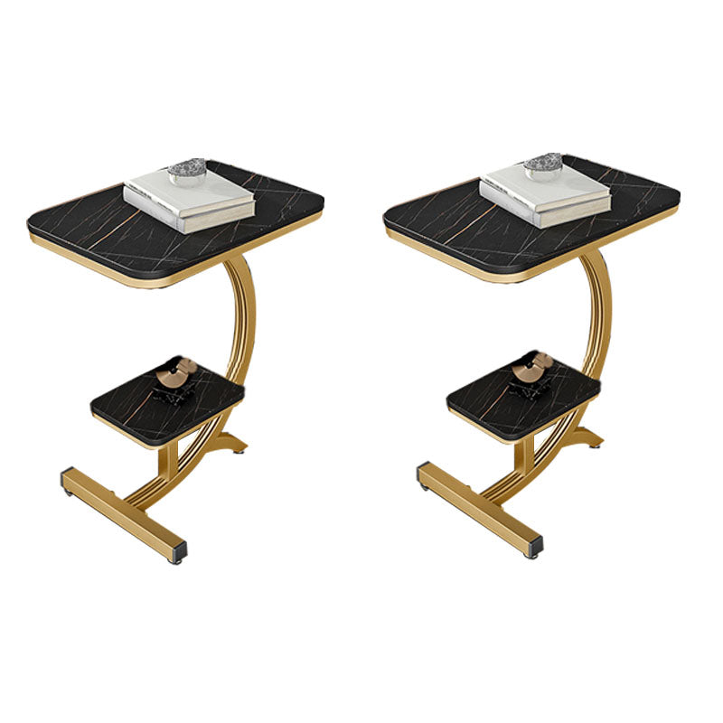 Minimalist Abstract End Table Rectangular Side Table with Storage