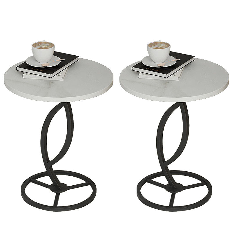 20.8 inch Tall Pedestal End Table Modernist Round Side End Table