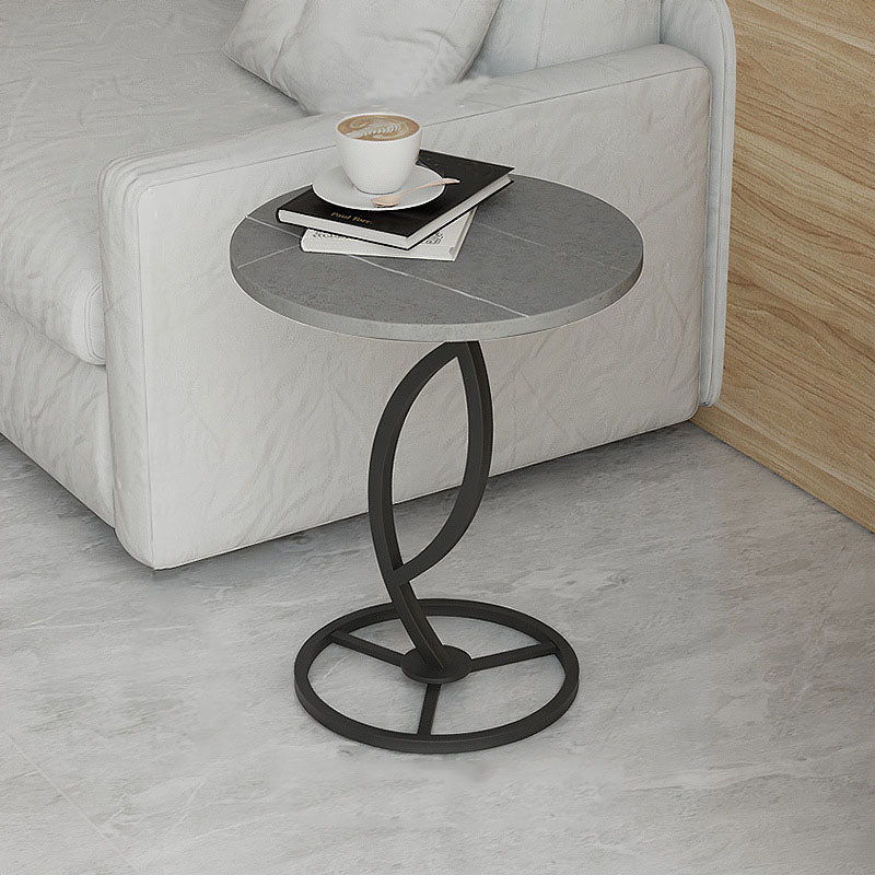 20.8 inch Tall Pedestal End Table Modernist Round Side End Table