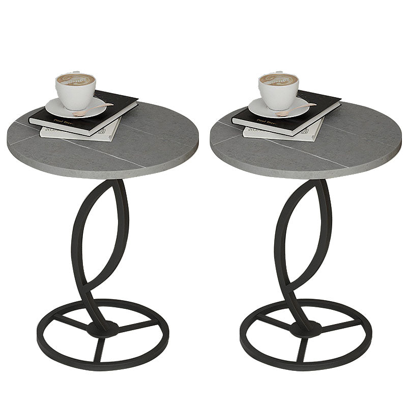 20.8 inch Tall Pedestal End Table Modernist Round Side End Table