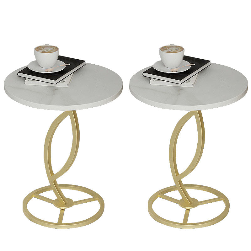 20.8 inch Tall Pedestal End Table Modernist Round Side End Table