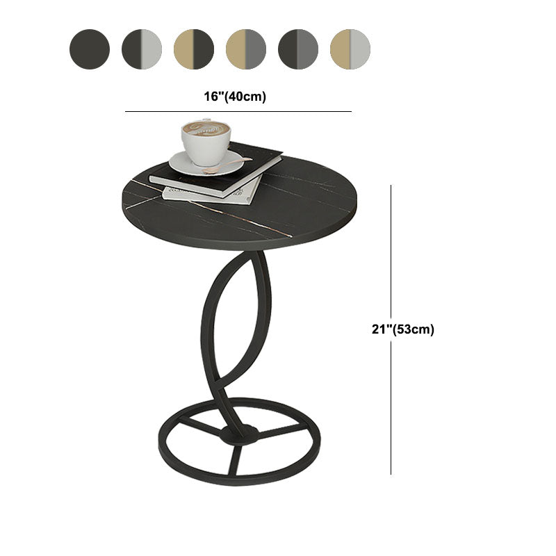 20.8 inch Tall Pedestal End Table Modernist Round Side End Table