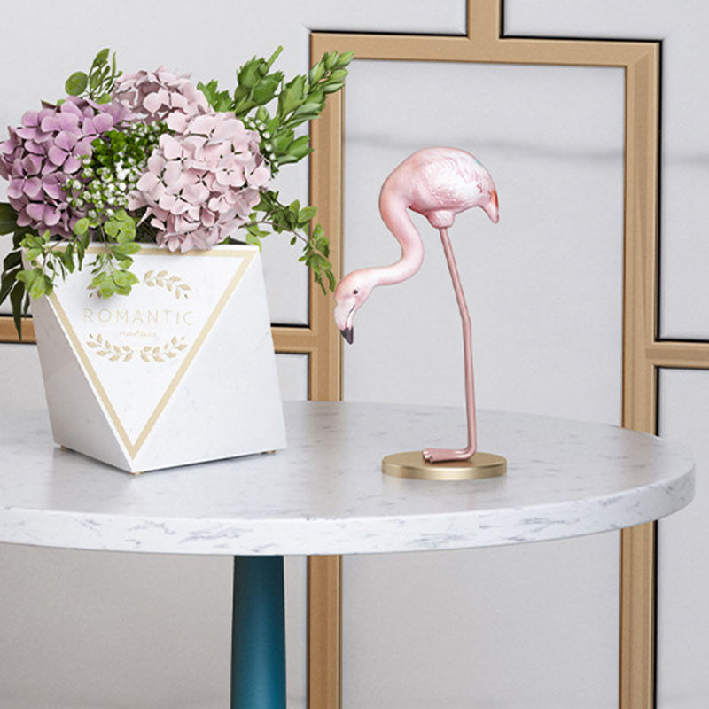 Round Side Table with Metal Pedestal Modernism Tray Top Side Table