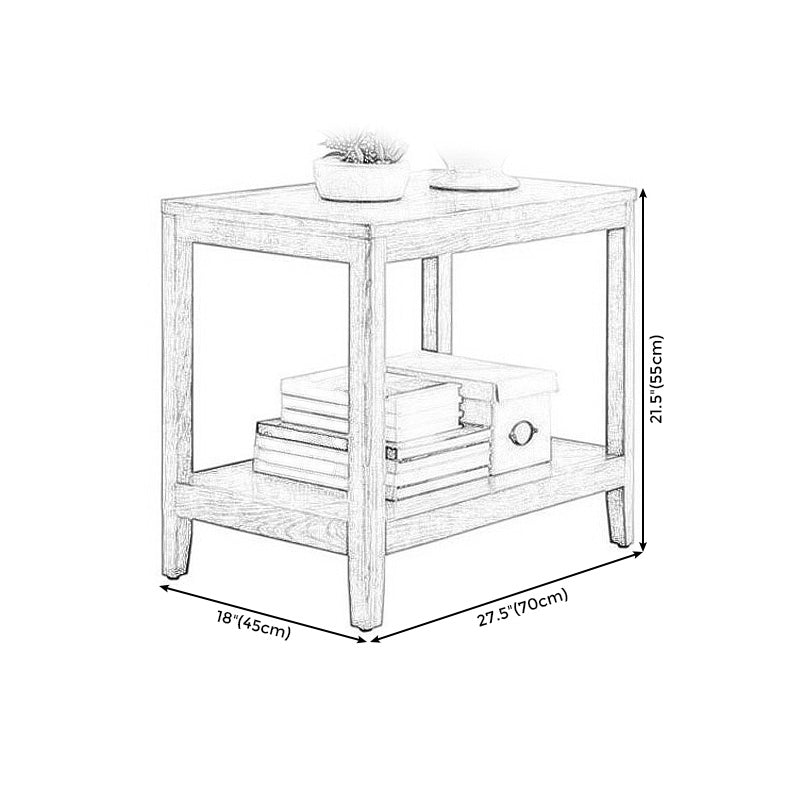 21.6 "Tall Modern Wood Side Table Square End Table for Living Room
