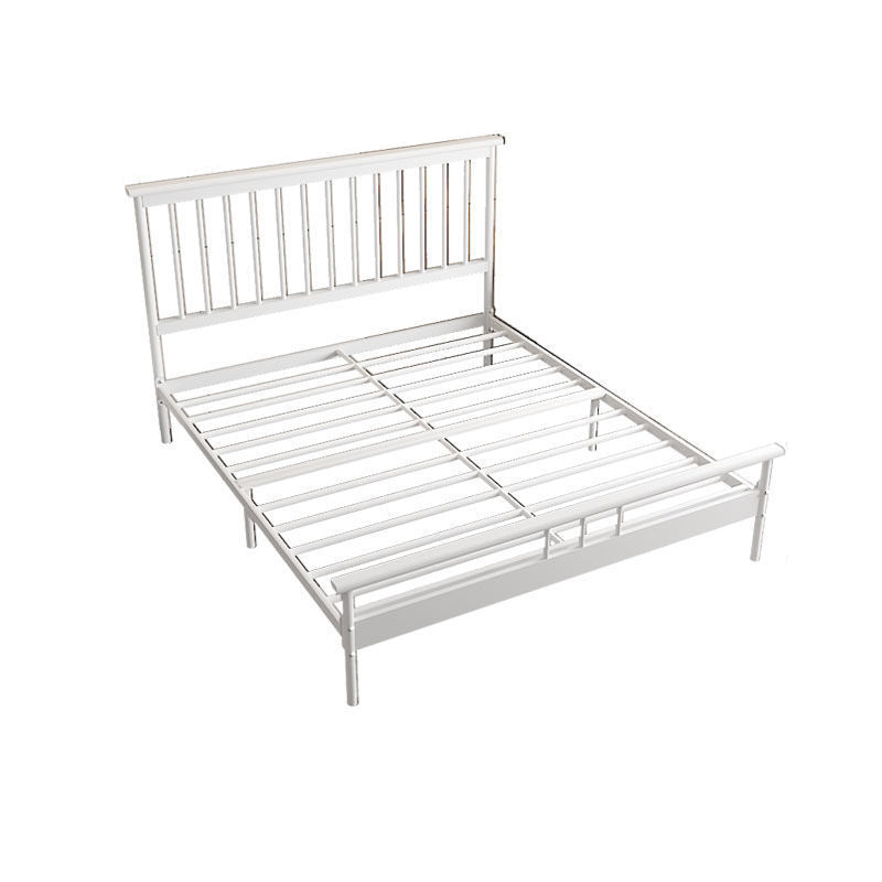 Glam Rectangle Headboard Bed with Iron Frame and Legs Open-Frame Bed