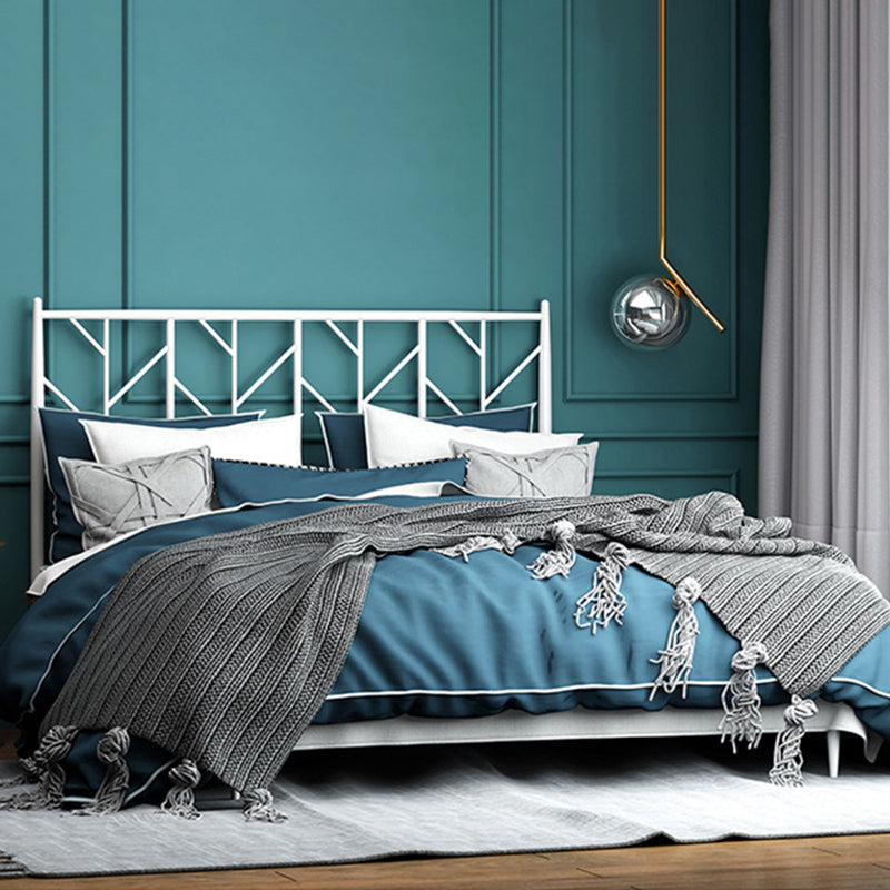 Glam Open-Frame Bed with Iron Rectangle Headboard and Legs Bed