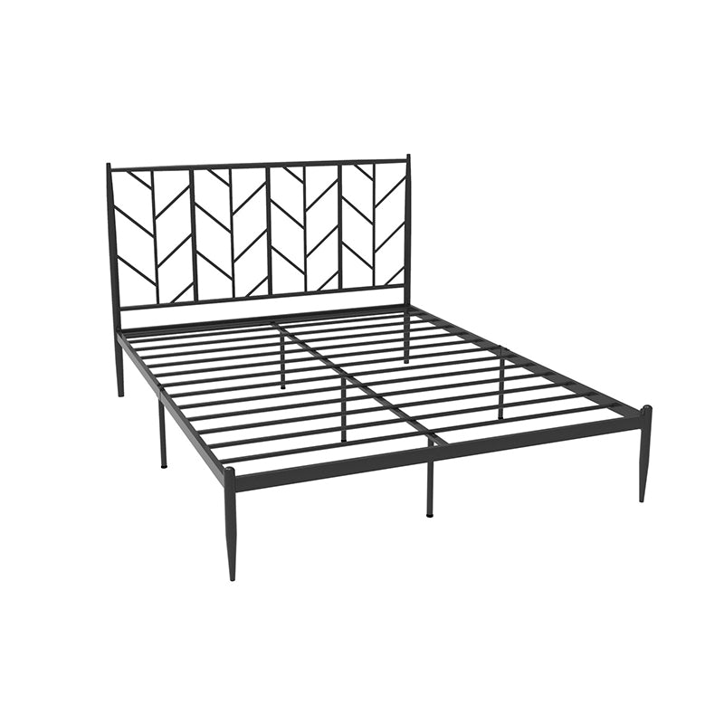 Glam Open-Frame Bed with Iron Rectangle Headboard and Legs Bed