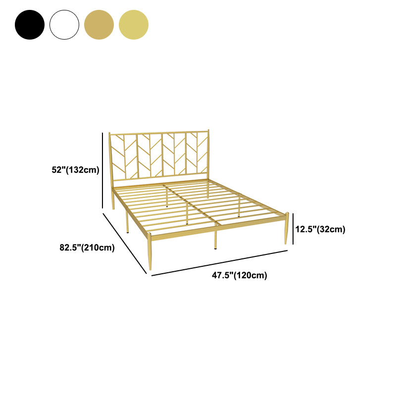 Glam Open-Frame Bed with Iron Rectangle Headboard and Legs Bed