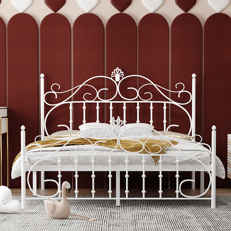 Contemporary Metallic Open-Frame Bed 48.4" Tall Bed with Arched Headboard