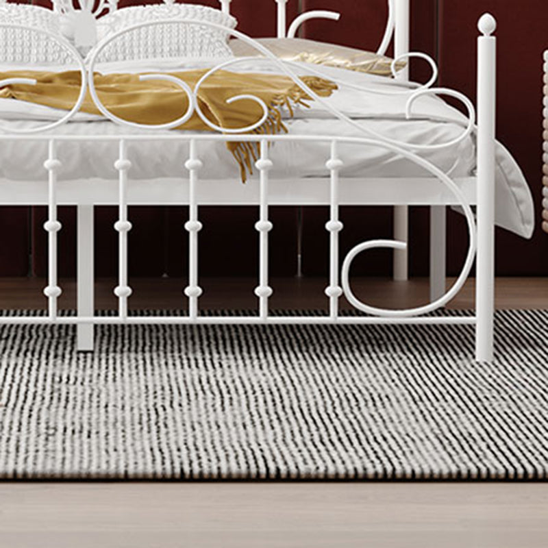 Contemporary Metallic Open-Frame Bed 48.4" Tall Bed with Arched Headboard