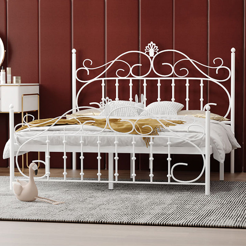 Contemporary Metallic Open-Frame Bed 48.4" Tall Bed with Arched Headboard