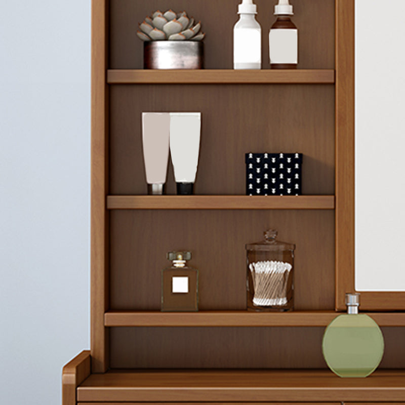 Scandinavian Mirrored Make-up Vanity Solid Wood Dressing Table