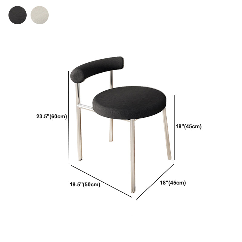 Black/White Contemporary Vanity 2 Storage Drawers with Padded Stool