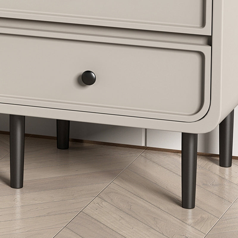 Wood and Metal Vanity Table in Grey/White 5 Storage Drawers Makeup Desk