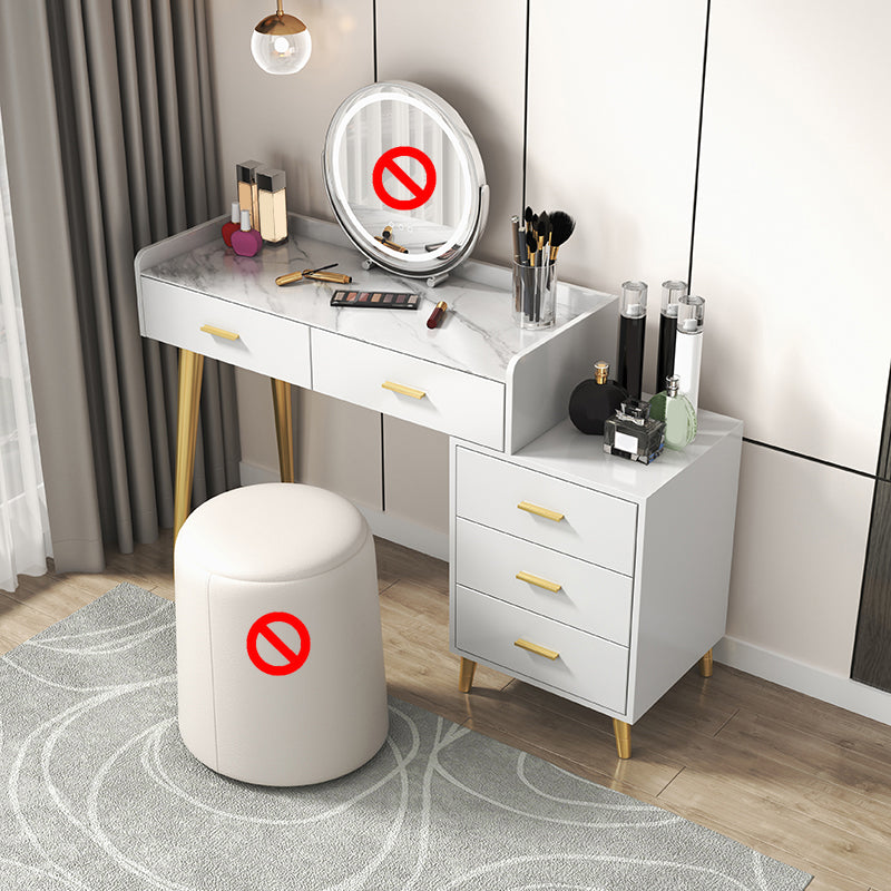 Black/White Vanity Dressing Table Set with 5 Storage Drawers