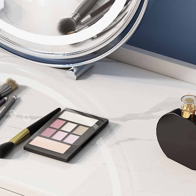 Black/White Vanity Dressing Table Set with 5 Storage Drawers