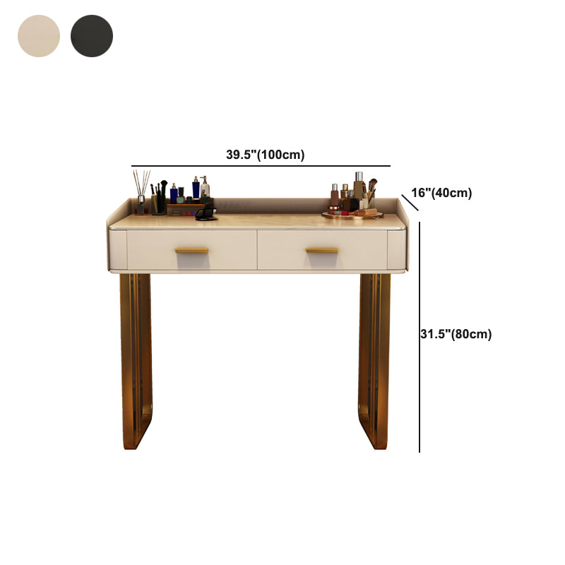 Black/White Make-up Vanity Luxurious Stone Top Dressing Table