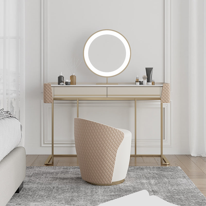 Bedroom Make-up Vanity in Matte Finish Stone Top Dressing Table