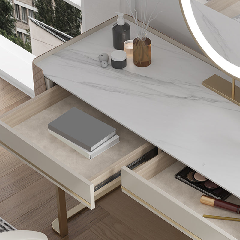 Bedroom Make-up Vanity in Matte Finish Stone Top Dressing Table