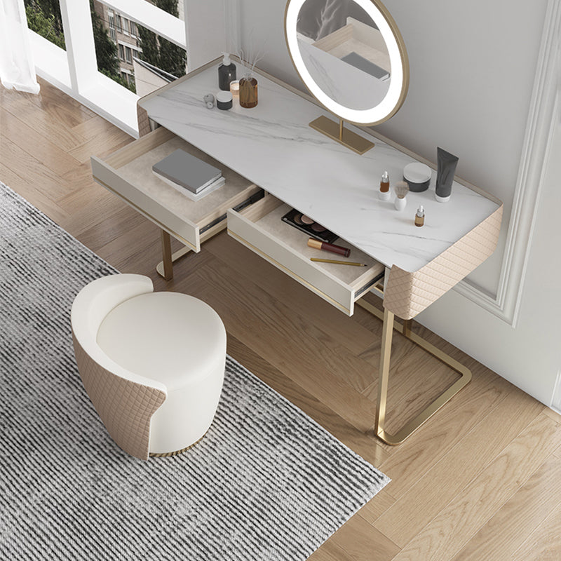 Bedroom Make-up Vanity in Matte Finish Stone Top Dressing Table