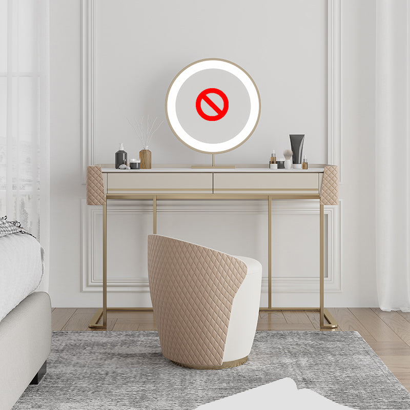 Bedroom Make-up Vanity in Matte Finish Stone Top Dressing Table