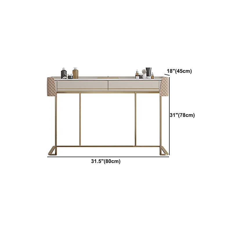 Bedroom Make-up Vanity in Matte Finish Stone Top Dressing Table