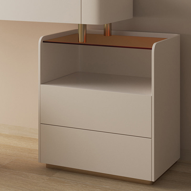 Engineered Wood Makeup Dressing Table Stool Set with Glass Accent