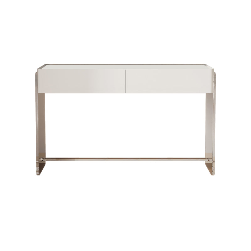 Modern Vanity Makeup Dressing Table Acrylic Stool Set in White