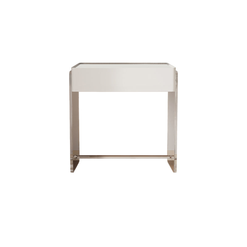 Modern Vanity Makeup Dressing Table Acrylic Stool Set in White