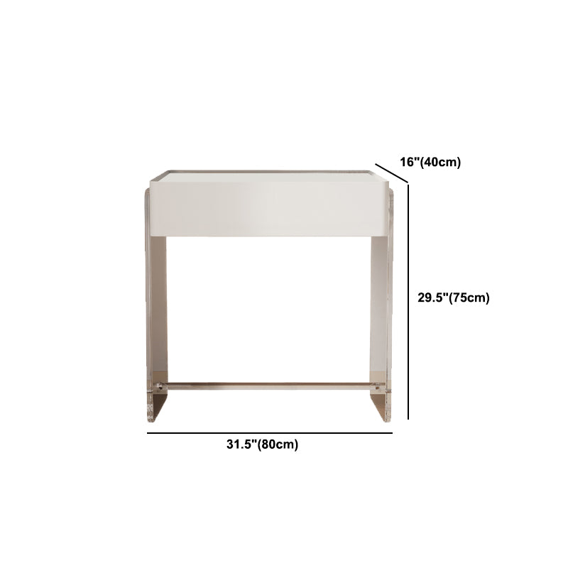 Modern Vanity Makeup Dressing Table Acrylic Stool Set in White