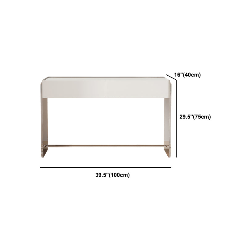 Modern Vanity Makeup Dressing Table Acrylic Stool Set in White