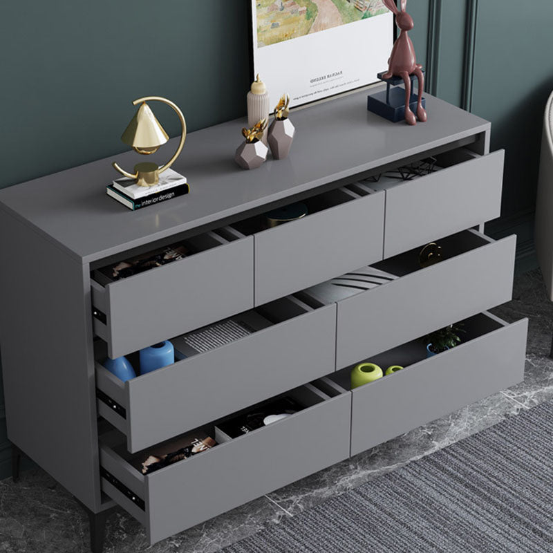 Modern Gray Storage Chest Soft-Close Drawers Wood Dresser for Bedroom