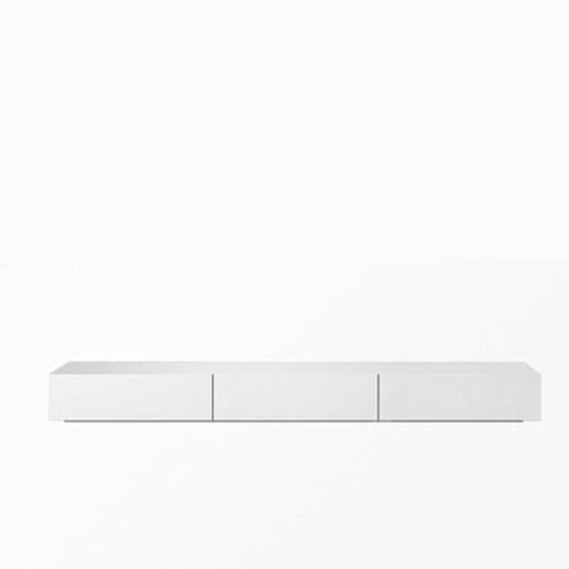 16 " D Modern Wood White TV Stand Console Closed Storage TV Stand with 3 / 4 Drawers