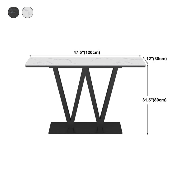 Contemporary Console Table Marble Iron Rectangle Stain Resistant Console Sofa Table