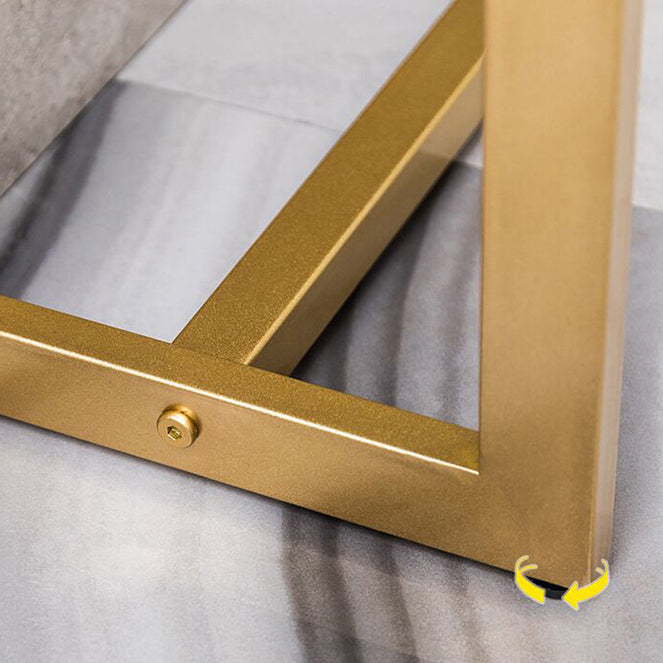 Iron Trestle Cosnole Table with Marble Top Accent Table for Hall