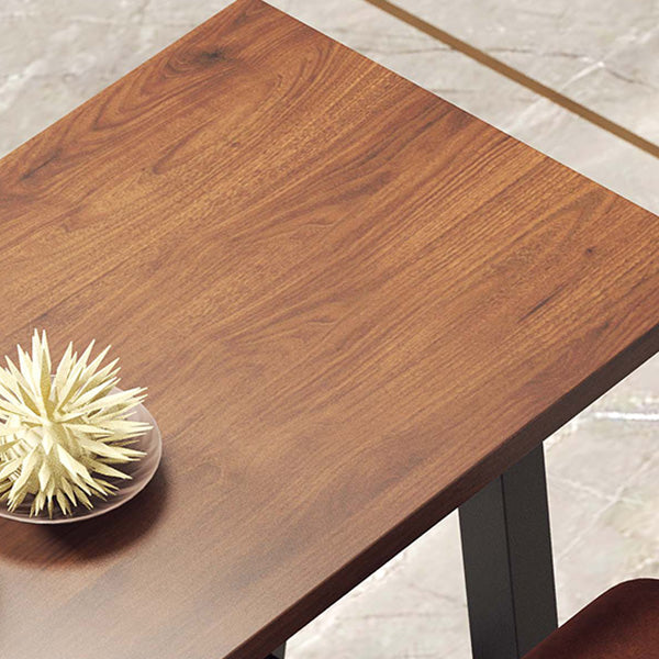 Industrial Black Metal Frame Bistro Table Brown Pine Wood Top Bar Table