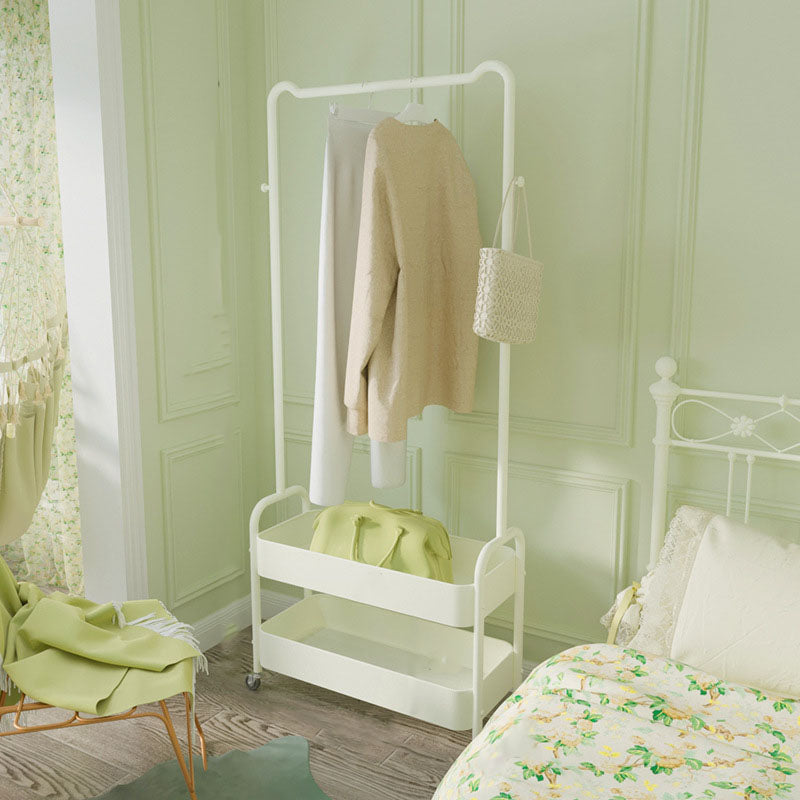 Metal Coat Hanger, Storage Baskets and Castors, Industrial Entryway Kit