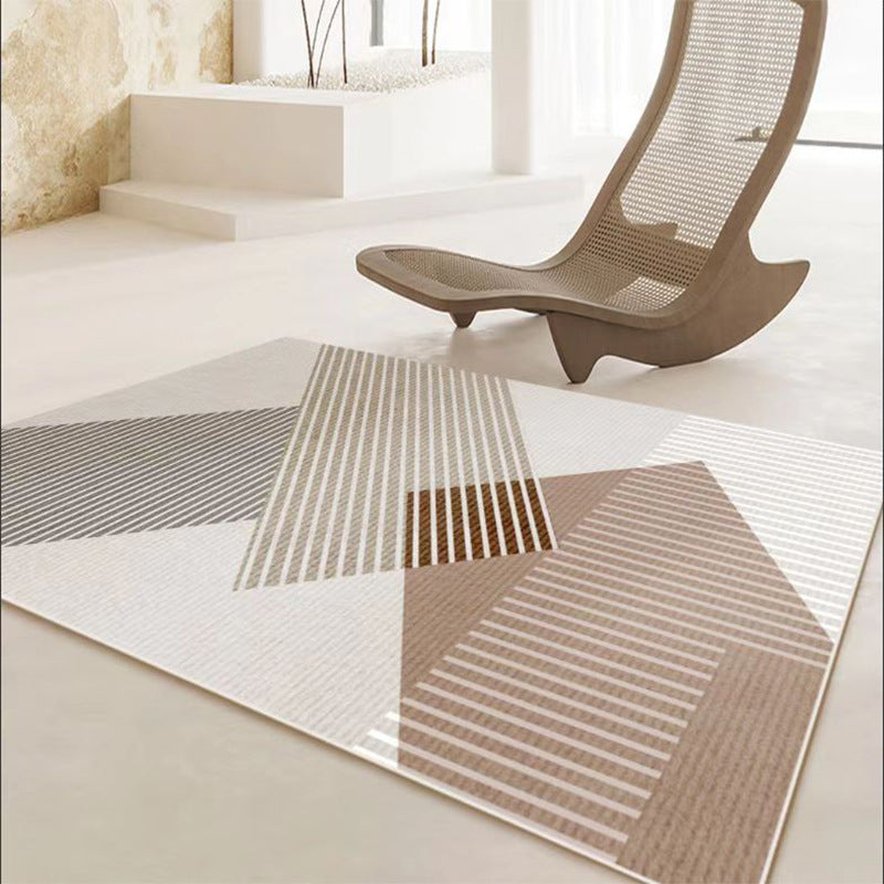 Simplicity Area Carpet Apricot Rug Polyester Stain Resistant Area Rug for Living Room