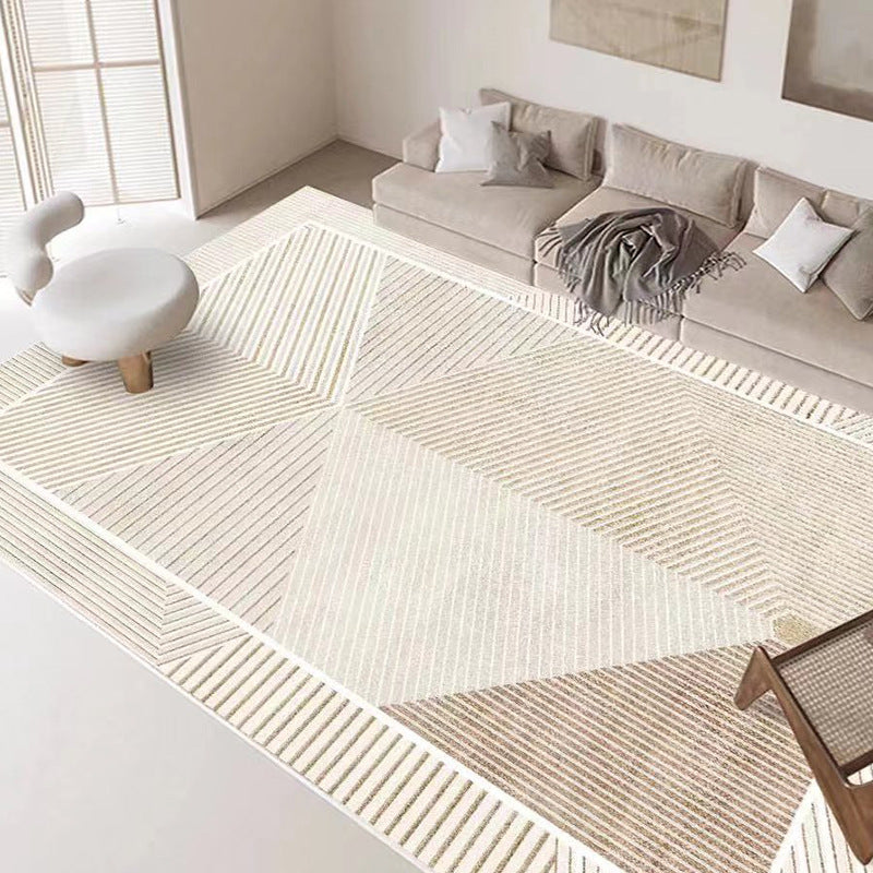 Simplicity Area Carpet Apricot Rug Polyester Stain Resistant Area Rug for Living Room