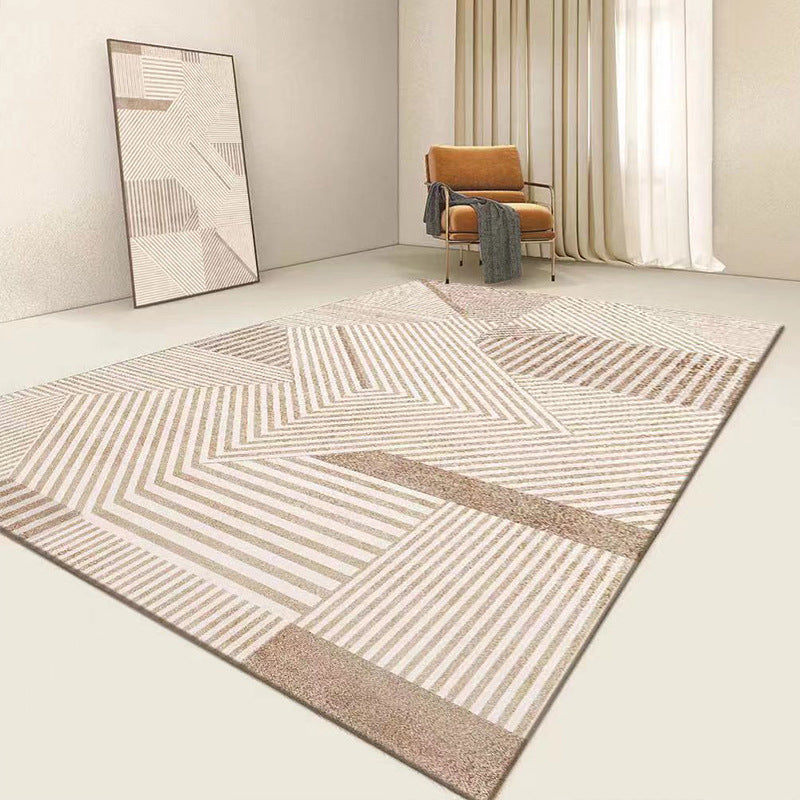 Simplicity Area Carpet Apricot Rug Polyester Stain Resistant Area Rug for Living Room