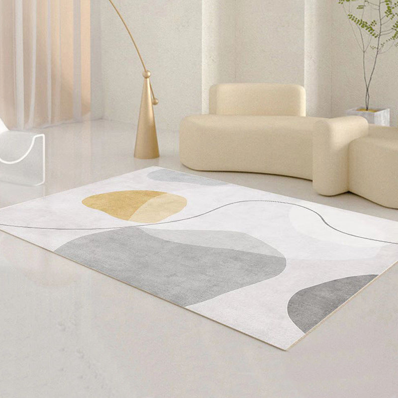 Simplicity Area Carpet Apricot Rug Polyester Stain Resistant Area Rug for Living Room