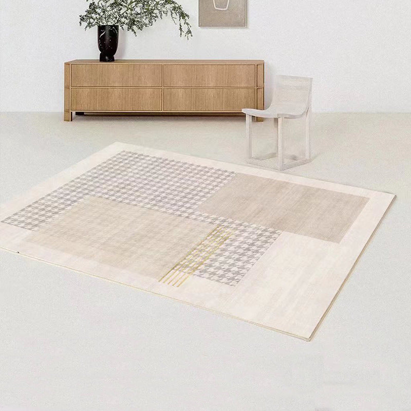 Simplicity Area Carpet Apricot Rug Polyester Stain Resistant Area Rug for Living Room