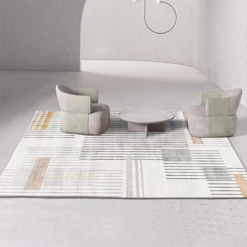 Simplicity Area Carpet Apricot Rug Polyester Stain Resistant Area Rug for Living Room