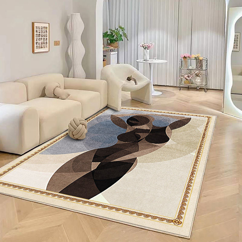 Luxury Area Carpet Funky Washable Rug Polyester Non-Slip Carpet for Home Decor