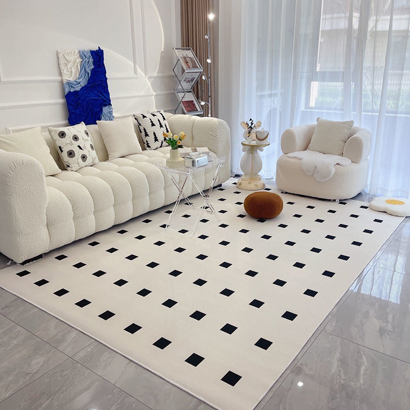 Minimalist Polyester Carpet Color Block Area Rug Non-Slip Backing Carpet for Living Room