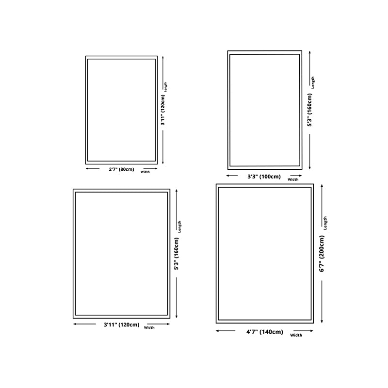 Minimalist Polyester Carpet Color Block Area Rug Non-Slip Backing Carpet for Living Room