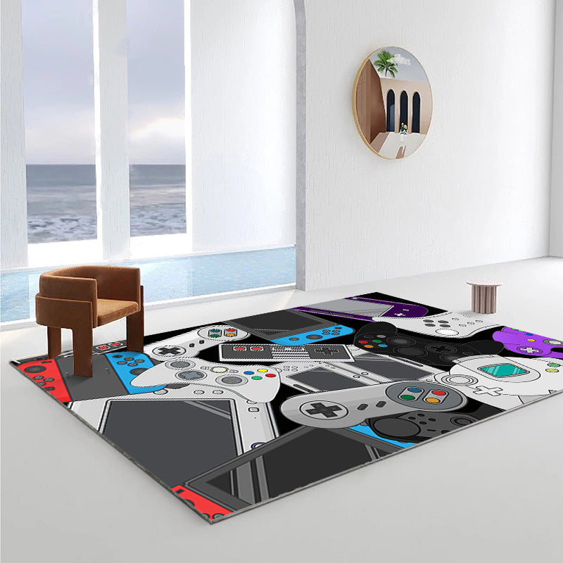 Modern Gamepad Printed Carpet Polyester Rug Washable Indoor Carpet for Home Decoration